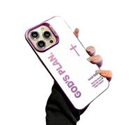 Gods Plan Phone Case-God Has a Plan for You Phone Case God Military-Grade Drop Proof Anti-Shock Cross Pattern Religious Art Fashion Cover-Laser TPU Anti-Drop for iPhone (for iPhone 15 Plus,Purple)