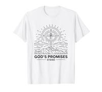 God's Promise Stands T-Shirt Graphique avec Valeur, Homme, Blanc, M
