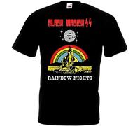 Godsend Black Magick SS Rainbow Nights Black Tee Round Neck Unisex Tops Men's 100% Cotton Short-Sleeve T-Shirts S