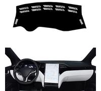 GODSLLY Housse de Tableau de Bord de Voiture, Compatible pour Tesla Model X 2016-2020 2021 2022, Console Centrale De Bord Tapis Antidérapant Décoration Voiture,A Left Black