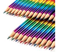 GodtKowty Coffret de 24 crayons de cire triangulaires aux couleurs de l'arc-en-ciel - Idéal pour l'école, le bureau et les activités manuelles créatives