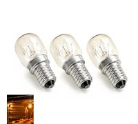 GodtKowty Lot de 3 Ampoules de Four E14 15W Résistantes à 300 °C - Lumière Blanc Chaud 2700K, T22, Classe Énergétique G, Compatible pour Réfrigérateur, Micro-ondes, Hottes et Plus