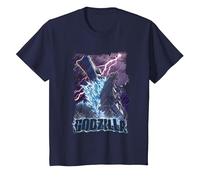 Godzilla Attack Ship Storm Purple Lightning T-Shirt, Enfant, Bleu Marine, 2 Ans
