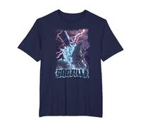 Godzilla Attack Ship Storm Purple Lightning T-Shirt, Homme Grandes Tailles, Bleu Marine, 2X Tall