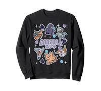Godzilla Chibi Kaiju Character Collage Hearts & Stars Movie Sweatshirt