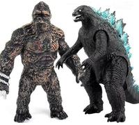 Godzilla Figurine Godzilla vs. Kong Toy, le roi des monstres, meilleur cadeau pour garçons et filles (argenté)