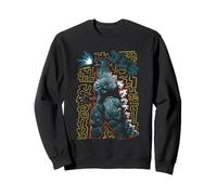 Godzilla Funky Doodles Portrait Colorful Monster Movie Sweatshirt