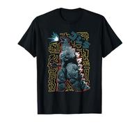 Godzilla Funky Doodles Portrait Colorful Monster Movie T-Shirt
