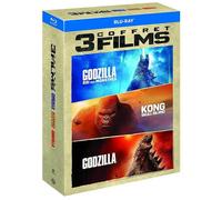 Godzilla + Godzilla roi des Monstres + Kong Skull Island COFFRET BLU-RAY NEUF
