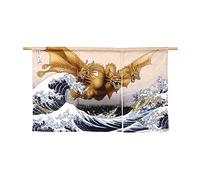 Godzilla King Ghidorah NOREN(Tapisserie japonaise Noren) Trente-six vues du mont Fuji Hokusai
