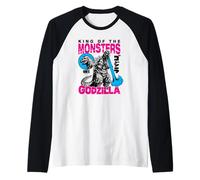 Godzilla King of The Monsters Bright Color Collage Movie Manche Raglan