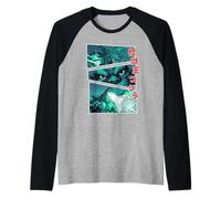 Godzilla King of The Monsters Kanji Comic Book Panels Movie Manche Raglan
