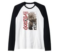 Godzilla Minus One Black and White Monster Portrait Movie Manche Raglan