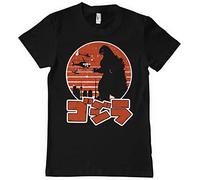 Godzilla Officiellement sous Licence Japanese Logo Hommes T-Shirt (Noir), XX-Large