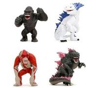 Godzilla - Pack 4 figurines Diecast Nano Metalfigs série 1 4 cm Multicolore G
