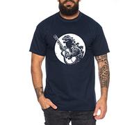 Godzilla Rocks T-Shirt pour Homme Gojira Japan Nippon Kaiju Kanji Tokyo Shirt, Farbe2:Bleu foncé, Größe2:Small