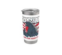 Godzilla - Sauve-toi, gris Gobelet isotherme en acier inoxydable double paroi