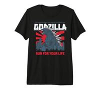 Godzilla - Sauve-toi, Gris T-Shirt Haut de Gamme