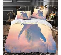 Godzilla Vs Kong 3D Imprimé Combat de Kaiju Pour Adultes Et Enfants Housses De Couettes Housse De Couette Avec Taies Parure De Lit Microfibr E Avec Fermeture À Glissière 3 Pièces Super King（260x220cm）