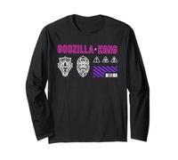 Godzilla x Kong Front and Back Modern Neon Icons Movie Manche Longue