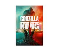 Godzilla X Kong The New Empire Poster décoratif sur toile murale lumineuse et belle, adaptée pour bureau, chambre à coucher, peinture décorative pour créer la bonne atmosphère, style sans cadre, 50,8