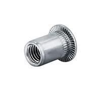 GOEBEL® - 250 x Écrou à sertir M 5 - Acier [ AISI 1008 ] Zingué (Ø x L) 6,9 mm x 15,0 mm - Tête plate Arbre rond - Extrémité de l'arbre ouverte - GO-NUT - 7550500002