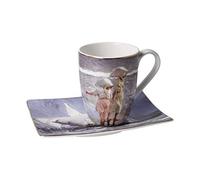 Goebel 67018041 Joaquin Sorolla Tasse avec soucoupe Motif sœurs sur la plage Multicolore 350 ml