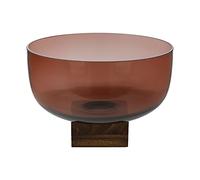 Goebel Accessoires 23-122-05-1 Rose Hibiscus sur socle en bois élégant - Couleur : bordeaux - Dimensions : L : 26 cm x l : 26 cm