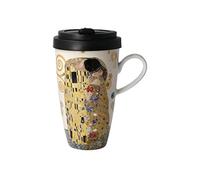 Goebel Coffee to Go 67-017-05-1 Tasse d'artiste avec couvercle Gustav Klimt le Baiser 12,5 x 8,5 x 15 cm 0,5 l