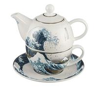 Goebel Die Welle Hokusai 67013531 Théière avec soucoupe, théière en porcelaine