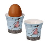 Goebel Eierbecher 2er Set B. Freundlieb - Die sind doch alle verrückt, New Bone China, Bunt, 6 cm, 27001301