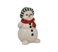 Goebel Figurine Bonhomme de Neige Mon Bonnet préféré en faïence, 66-704-17-1
