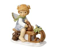 Goebel Figurine d'ange Amusante en traîneau - Ange d'hiver Nina & Marco