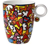 Goebel Romero Britto 66-452-84-1 Tasse à café en Porcelaine Fine All We Need is Love Pop Art 9,5 x 13 x 11 cm