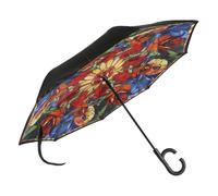 Goebel Parapluie Upside-Down Louis Tiffany - Motif coquelicot oriental Artis Orbis, rouge, 16 x 6 x 4.5