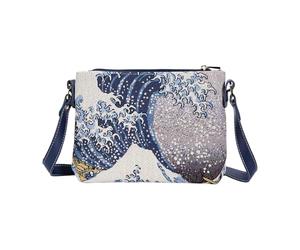 Goebel Sac bandoulière Katsushika Hokusai - La vague de la collection Artis Orbis - Dimensions : 25 x 5 x 19,67-061-97-1, Bleu/multicolore, 25x5x19, Sac de voyage en cuir synthétique et tapisserie