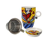 Goebel Tasse à thé A New Day Romero Britto – avec couvercle et passoire – Pop Art