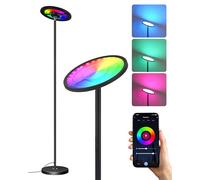 GOEBLESON Lampadaire RGB, Commande via APP et Vocale, Compatible avec Alexa, Sync. Musicale, Lampadaire LED Intelligent, 30 W, Lumineuse Ajustable de 10-100%, minuterie, pour Salon Noir