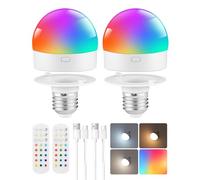 GOEBLESON RGB Ampoule Rechargeable E27, Lot de 2 | Gradation, 3 Températures de Couleur, 12 Couleurs RVB, Pour Escalier, Entrée, Couloir, Chambre, Salon