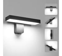 Goeco Applique Murale Exterieur, 17W Étanche IP65 Lampe Murale LED Pivotante à 350° Lumière Froide 6500K Applique LED Intérieur pour Jardin, Terrasse, Couloir, Salon, Noir