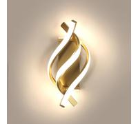 Goeco Applique Murale Intérieur, 22W 4500K Lampe Murale Moderne Design Incurvée, Luminaire Éclairage LED pour Chambre,Maison Couloir,Salon,Escalier, Doré
