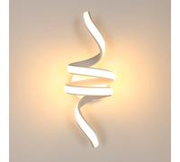 Goeco Applique Murale intérieur LED En Spirale 24W 2700LM 3000K, Blanc | Lampe Murale Spirale en Acrylique à Lumière Blanche Calda, Éclairage Mural Moderne pour Salon, Chambre, Escalier