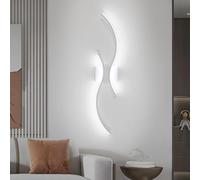 Goeco Applique Murale Intérieure 80 cm 27W 3000 lm Lampe Murale LED Moderne à Lumière Froide 6500K avec 2 Tubes en Acrylique Luminaire Mural Blanc pour Chambre à coucher Salon Escalier Cuisine