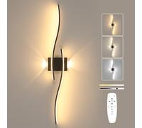 Goeco Applique Murale Intérieure, 89 cm 29W Lampe Murale LED Dimmable avec Télécommande, 3000K-6500K, Luminaires Murale LED Longue pour Chambre à coucher Salon Escalier Cuisine Corridors, Noir