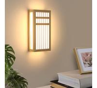 Goeco Applique Murale Intérieure Bois Carré, 18W 30CM 3000K