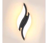 Goeco Applique Murale Intérieure LED 12W, Luminaire Mural Moderne avec Abat-jour en Acrylique, Lumière Chaude 3000K, Forme de Feuille Corps en Aluminium pour Salon, Chambre ou Escalier
