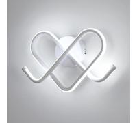 Goeco Applique Murale Intérieure LED, 21W Lampe Murale Moderne Cœur, Blanc Luminaire Mural pour Salon, Chambre, Escalier, 6500K Blanche Froide