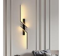 Goeco Applique Murale Intérieure LED, 81.5 cm 19W Lampe Murale Moderne en Acrylique à Lumière Chaude 3000K, Créatif Luminaire Mural LED Up Down pour Chambre, Salon, Couloir, Noir