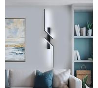 Goeco Applique Murale Intérieure LED, 81 CM 24W Lampe Murale Longue Noir, Lumière Blanche Froide 6500K, 2700LM Luminaires Murale LED pour Chambre à coucher Salon Escalier Cuisine Corridors