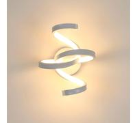 Goeco Applique Murale Intérieure LED En Spirale 20W 2200LM 3000K, Blanc | Lampe Murale Moderne Luminaire Mural en Acryliquel pour Chambre Couloir Salon Escalier, Luce Bianca Calda